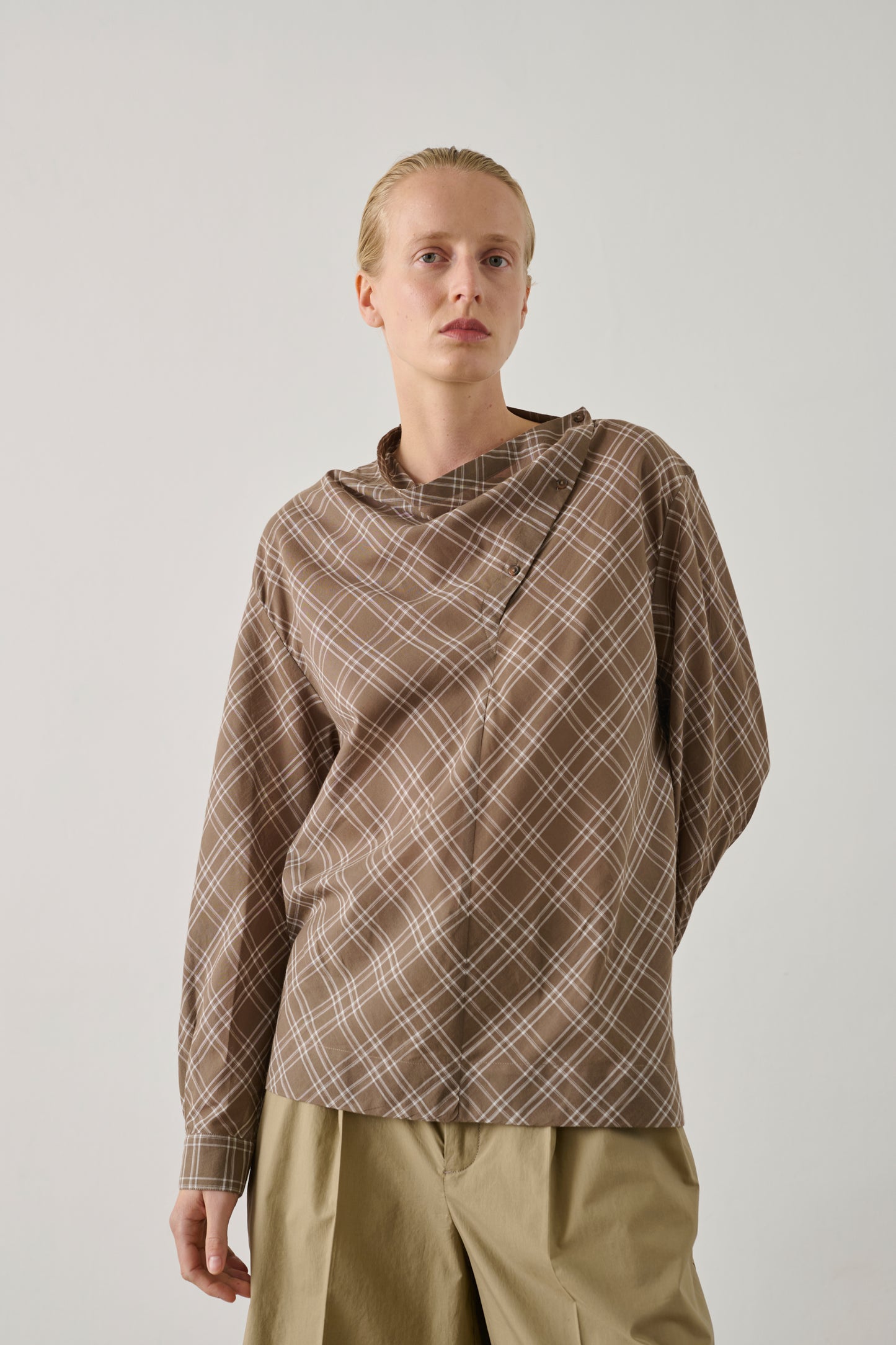 Blouse Irving - Marron Glacé/Écru - Coton - Femme