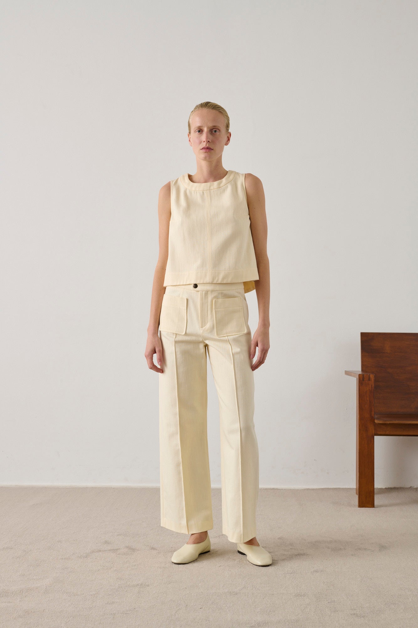 Pantalon Harry - Ecru - Coton - Femme