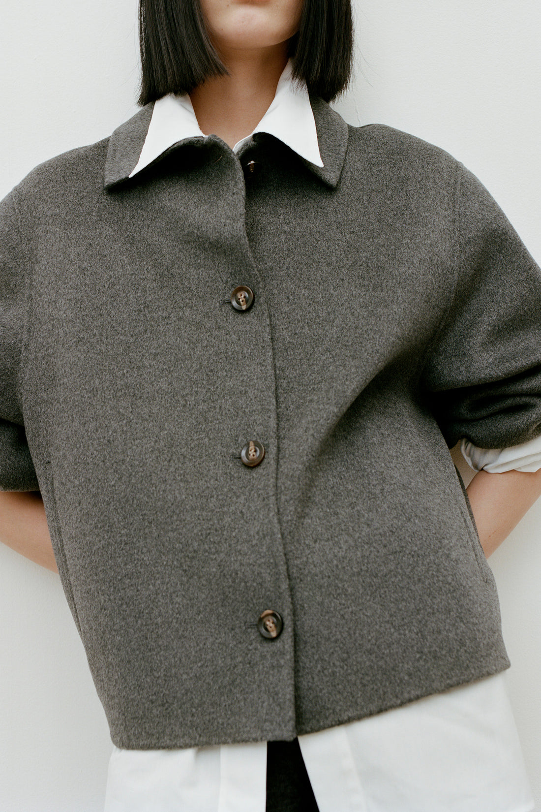 Manteau Gyoda - Gris Chiné - Laine - Femme