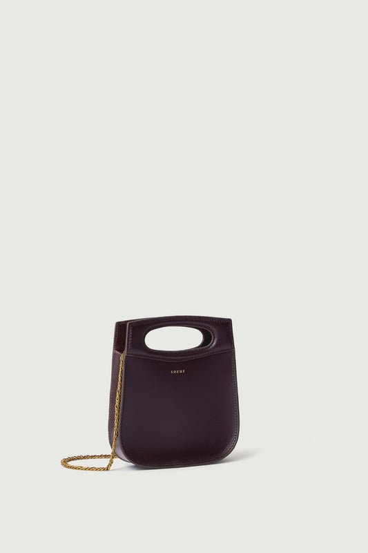 Sac Cheri Mini - Bordeaux Foncé - Cuir - Femme